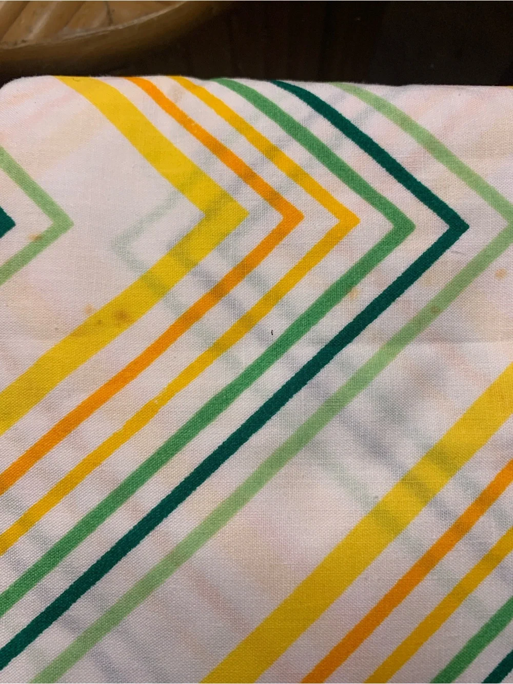 Cannon Monticello Twin Flat Sheet - Yellow & Green Chevron